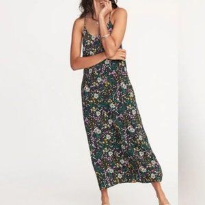 XS Petite Old Navy floral maxi summer v-neck maxi shift dress